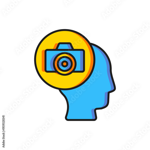 Color Photo camera icon isolated on white background. Foto camera. Digital photography. Flat filled outline style with shadow. Vector