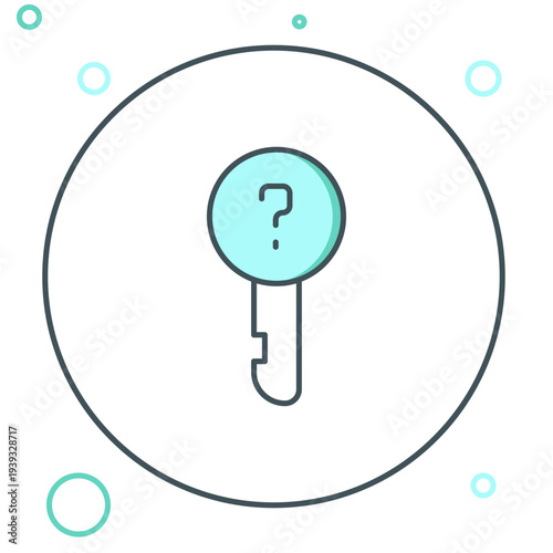 Line Undefined key icon isolated on white background. Colorful outline concept. Vector