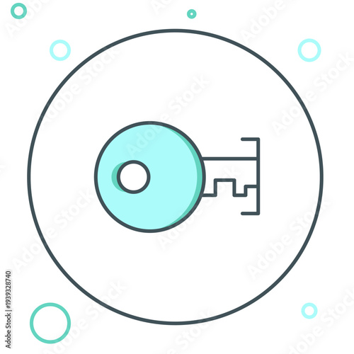 Line Key icon isolated on white background. Colorful outline concept. Vector