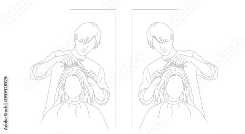 Line drawings of a man performing the Heimlich maneuver on a woman.