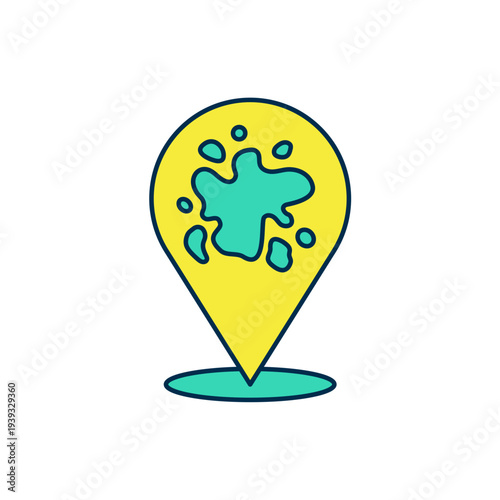 Filled outline Paint spray icon isolated on white background. Vector