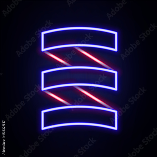 Glowing neon line Sports nutrition bodybuilding proteine power drink and food icon isolated on brick wall background. Colorful outline concept. Vector