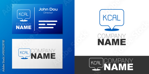 Logotype Kcal icon isolated on isolated on white background. Health food. Logo design template element. Vector