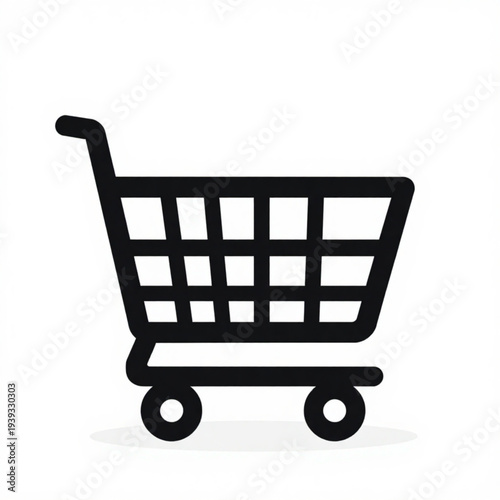 Shopping Cart Minimal Flat Vector E-commerce Icon
