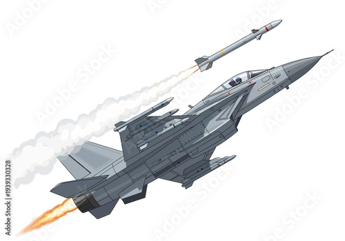 Gray Military Fighter Jet Aircraft Flying.