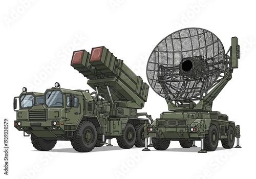 Military missile launcher vehicle equipment.