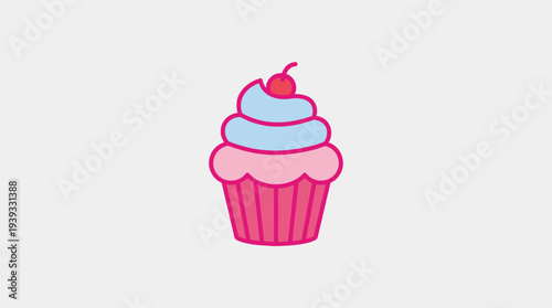 A playful cupcake logo with vibrant frosting evokes feelings of joy and indulgence, ideal for bakeries, cafes, or any brand in the food industry looking to attract attention.