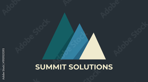 Featuring three distinct mountain shapes, this logo design embodies strength and stability, perfect for businesses seeking an emblem that communicates resilience and success.
