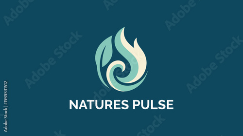 This logo showcases dynamic elements combining leaves and waves, symbolizing harmony with nature, sustainability, and ecological balance, ideal for green brands and initiatives.