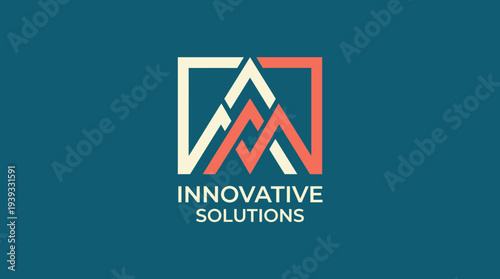 A striking logo featuring mountain shapes in a creative arrangement, symbolizing innovative solutions and heights of achievement and pleasing functionality.