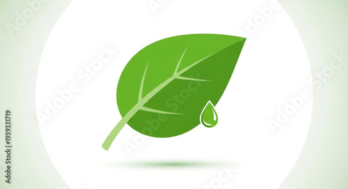 Green leaf with a water droplet icon.