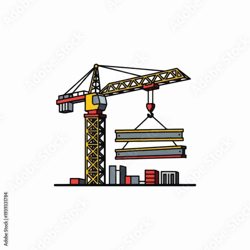 Crane Lifting Shipping Containers at Dockyard.