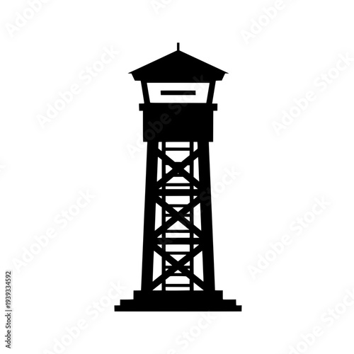 Military Watchtower Guard Tower Prison Silhouette