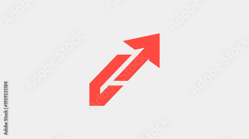 This image features a modern red arrow design with dynamic movement, symbolizing growth, transformation, and progress, perfect for business and marketing sectors.