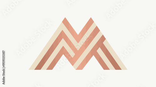 A striking representation of the letter 'M' crafted with bold stripes, showcasing a contemporary artistic style that's ideal for branding, logos, and creative ventures.