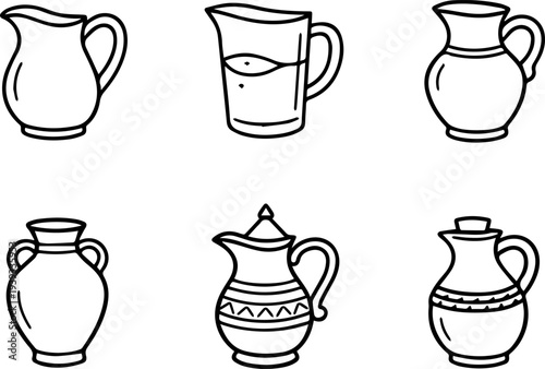 Ceramic jug pitcher pottery kitchen icons
