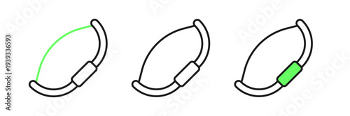 Set line Medieval bow icon isolated on white background. Medieval weapon. Vector