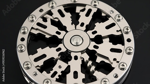 multitool. Multi-tool knife with components arranged in a circular pattern. safety posters, maintenance manuals, designed for industrial assembly lines and welding operations, used by engineers.