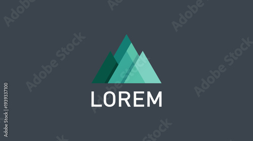 This image features a stylized mountain logo that incorporates geometric shapes and vibrant colors, perfect for businesses in adventure and outdoor industries.
