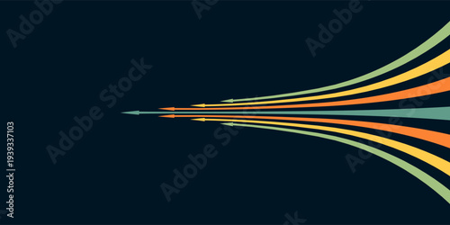 Abstract arrow direction illustration flat design copy space business leader speed concept