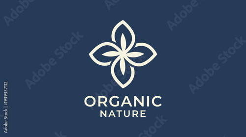 This logo features a symmetrical floral design symbolizing growth and nature, ideal for businesses in the organic and sustainable sector with a fresh identity.