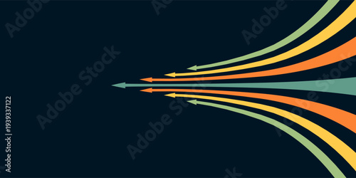 Abstract arrow direction illustration flat design copy space business leader speed concept