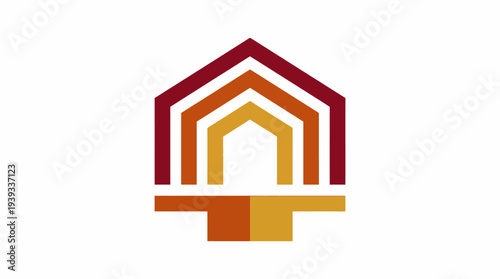 This architectural logo design reflects structural elegance with layered shapes, ideal for businesses in construction, architecture, or design industries.