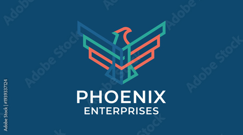 This striking phoenix logo illustrates resilience and rebirth, perfect for modern enterprises striving for excellence and growth in a competitive landscape.