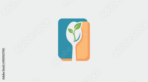 This nature-inspired logo combines elements of a spoon and leaves, perfect for businesses focused on sustainable practices, health, or culinary arts.