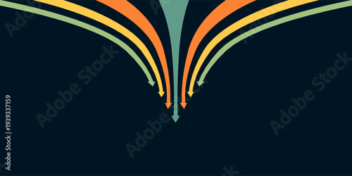 Abstract arrow direction illustration flat design copy space business leader speed concept