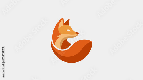 A creatively designed fox logo with a modern style, using warm colors that reflect the cleverness and charm of the fox, perfect for branding purposes.