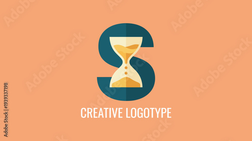 This artistic hourglass logo image creatively represents the passage of time, symbolizing the importance of time management and creativity in personal and professional lives.