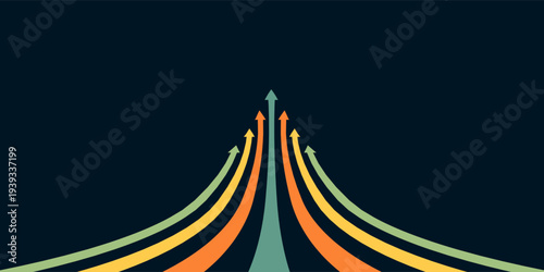 Abstract arrow direction illustration flat design copy space business leader speed concept
