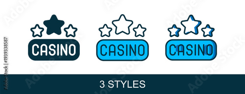 Filled outline Casino signboard icon isolated on white background. Vector
