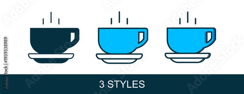 Filled outline Coffee cup icon isolated on white background. Tea cup. Hot drink coffee. Vector