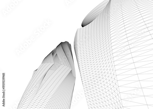 Abstract architectural building vector 3d illustration