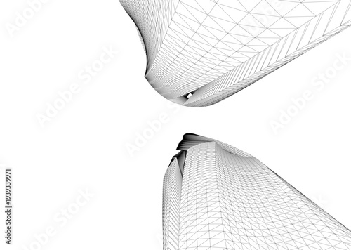 Abstract architectural building vector 3d illustration