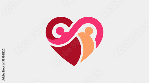 A creative heart design featuring intertwined shapes symbolizing love, care, and connection, perfect for emotional and relationship-themed projects.
