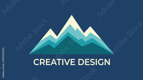 A stylized mountain landscape illustration featuring sharp peaks and a modern aesthetic, perfect for travel, outdoor, and adventure-themed branding.