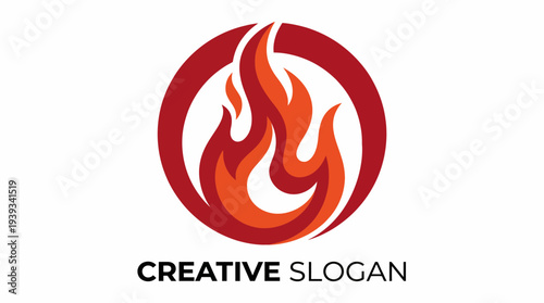 The dynamic flame in this logo portrays creativity and passion, using warm colors to communicate energy and inspiration while remaining visually appealing and memorable.