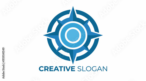 This creative compass rose design incorporates nautical elements and a circular form, symbolizing guidance, direction, and exploration within a vibrant color palette.