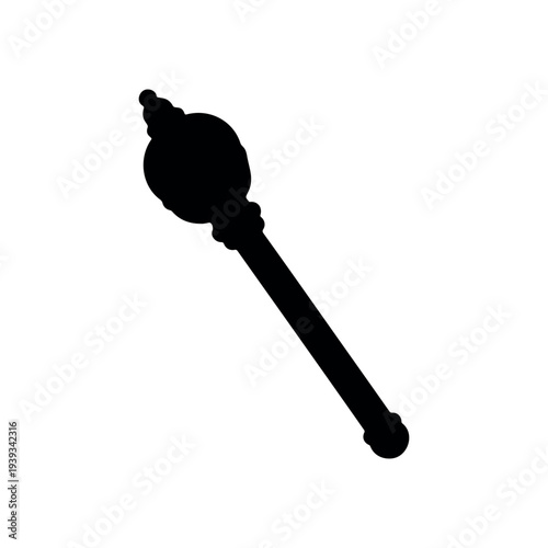 Ceremonial sceptre silhouette vector flat illustration design.