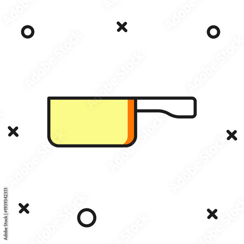 Filled outline Frying pan icon isolated on white background. Fry or roast food symbol. Flat filled outline style with shadow. Vector