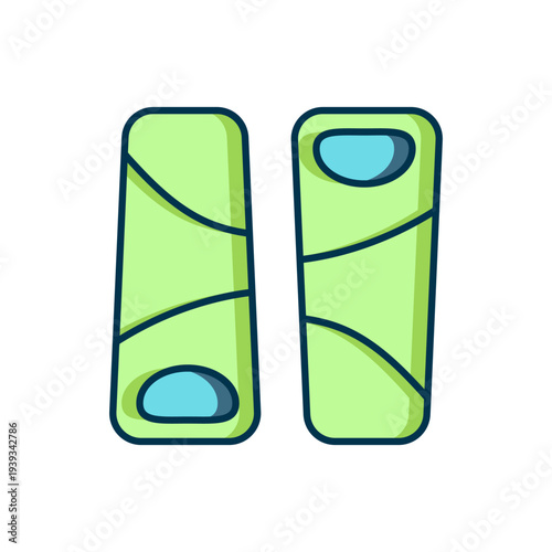 Filled outline Guotie is a traditional japanese food icon isolated on white background. Asian food. Flat filled outline style with shadow. Vector