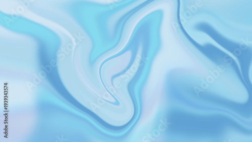 Tableau sur toile Soft Gradient Light Blue Abstract Background Texture with Wavy Flowing Forms -Ba