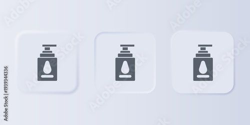 Grey Personal lubricant icon isolated on grey background. Lubricating gel. Cream for erotic sex games. Tube with package box. Set icons in square buttons. Vector