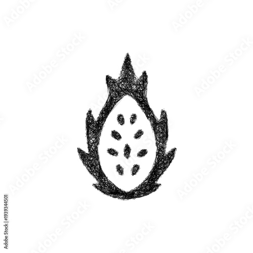 Sketch dragon fruit icon design