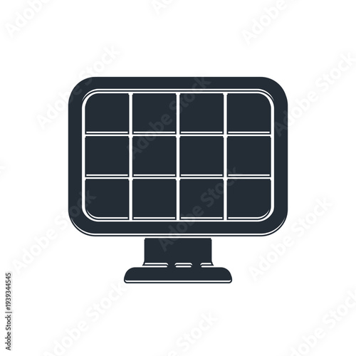 Black Solar energy panel icon isolated on white background. Vector