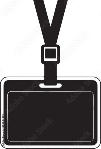 ID Badge Card Holder Lanyard Icon Illustration
