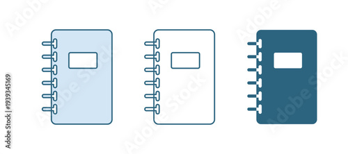 Blue Notebook icon isolated on white background. Spiral notepad icon. School notebook. Writing pad. Diary for school. Vector